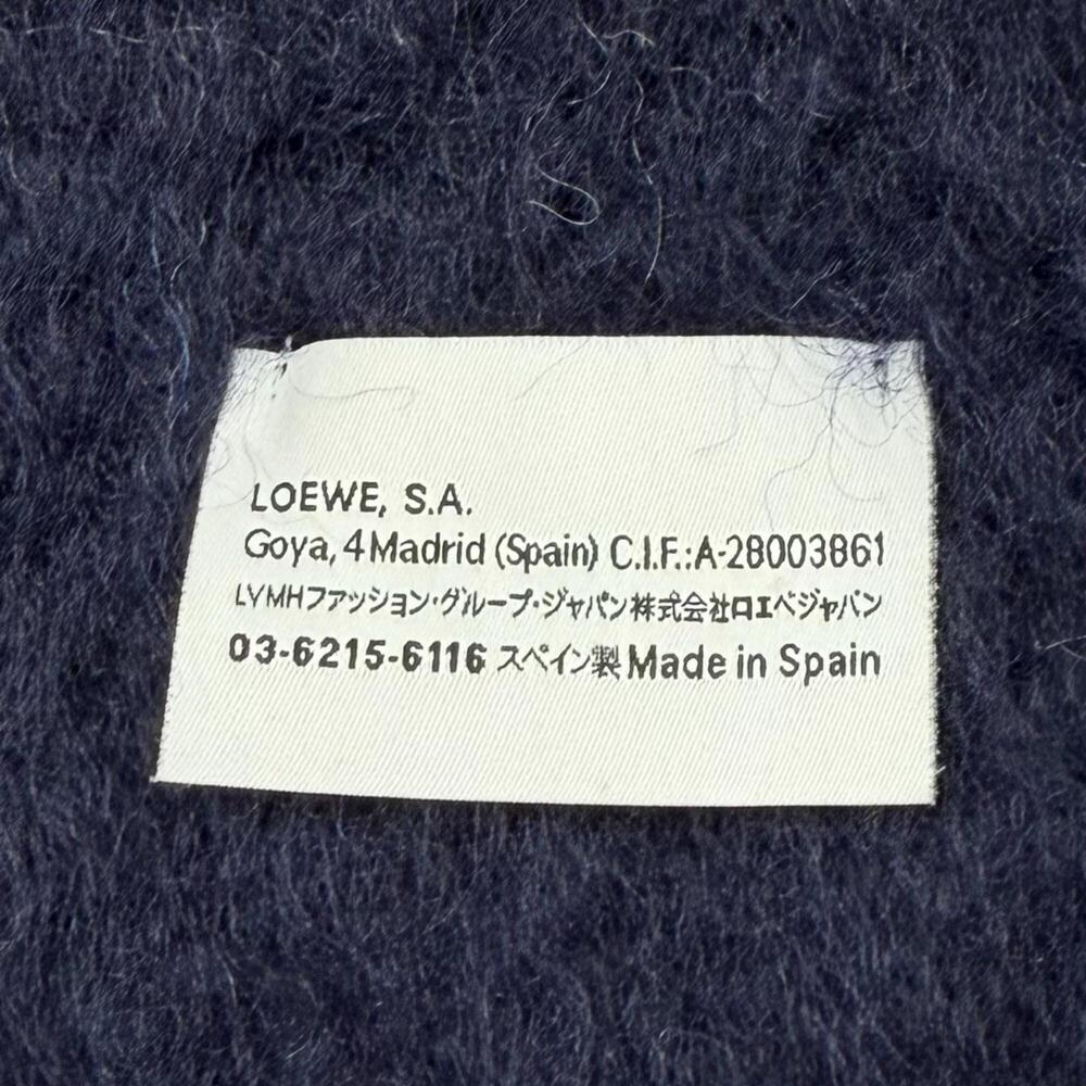 LOEWE 28003861 Mohair Wool Blend Leather Anagram Logo Patch Border Pattern Fr... - Picture 6 of 7